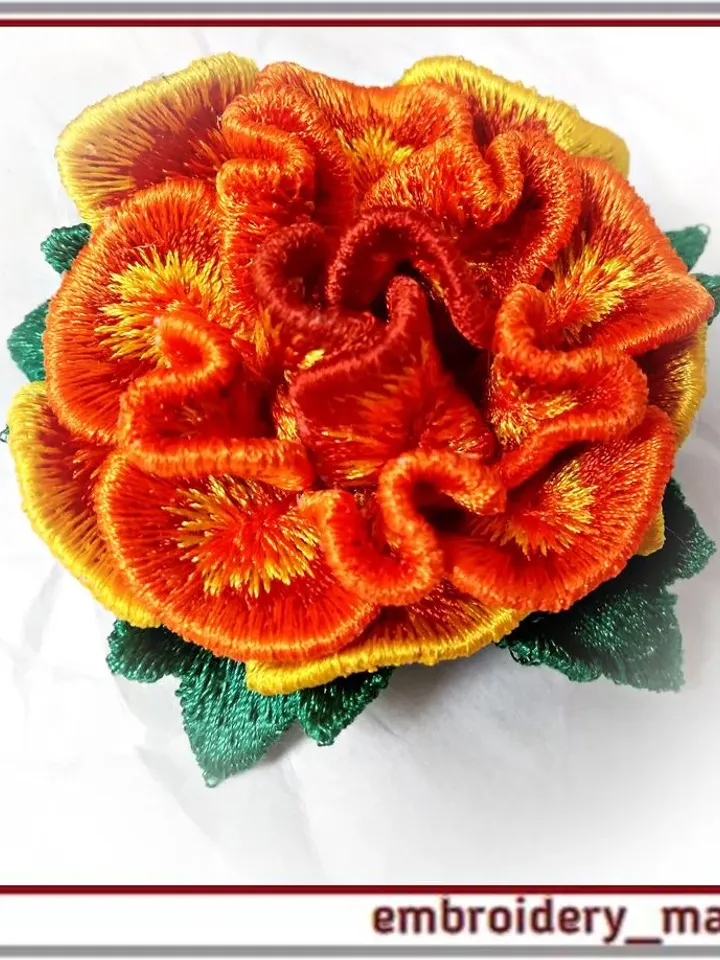 In the hoop embroidery design Bright and elegant marigolds