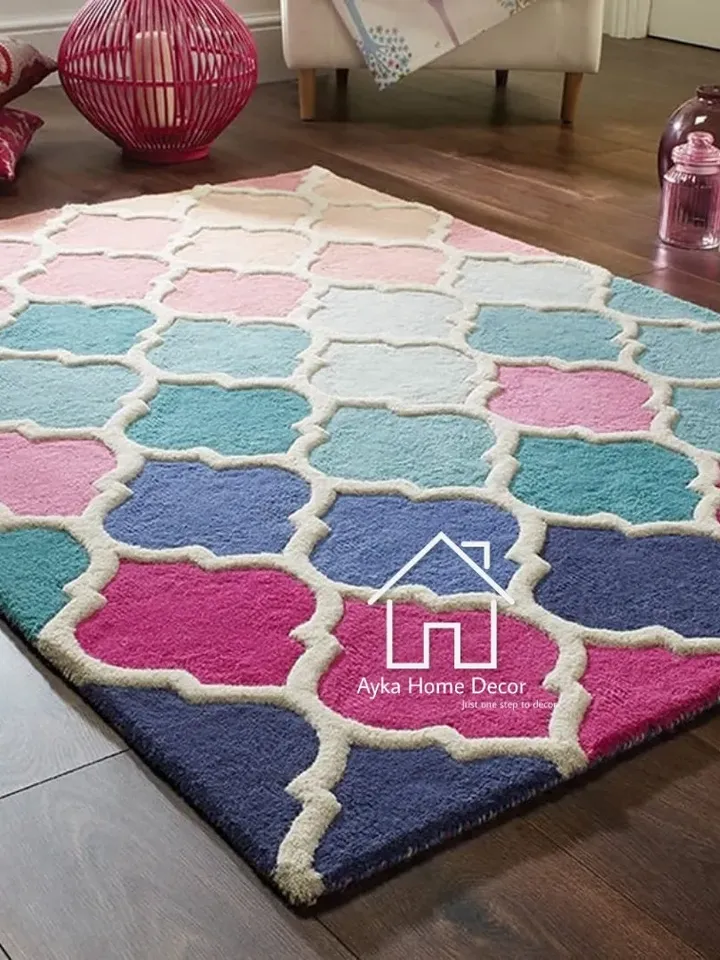 Ayka HandMade Tufted 100% Fine wool Trending carpets and rugs for Living Room and for kids room Hall Rugs / Christmas Gifts