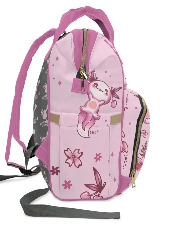 Kawaii Axolotl TTRPG Backpack | Tabletop Roleplaying Game Bag, LARP Backpack, Wargaming Organizer, DnD Bag of Holding