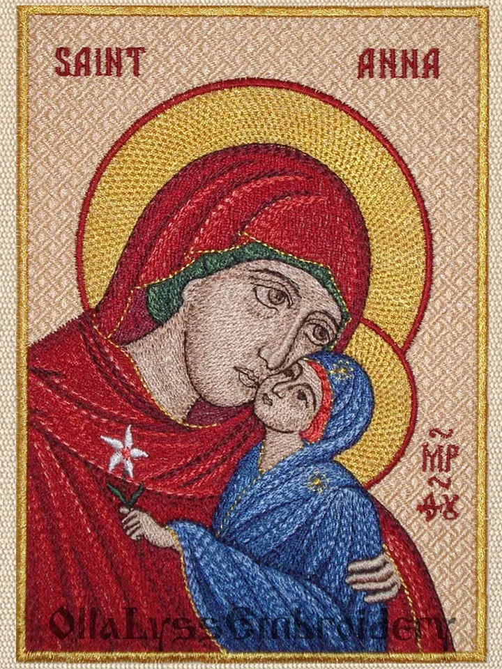 Icon of Saint Anna machine embroidery design