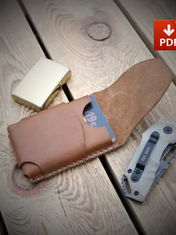 Mini wallet - Download pattern to make a leather pocket wallet. MW-3