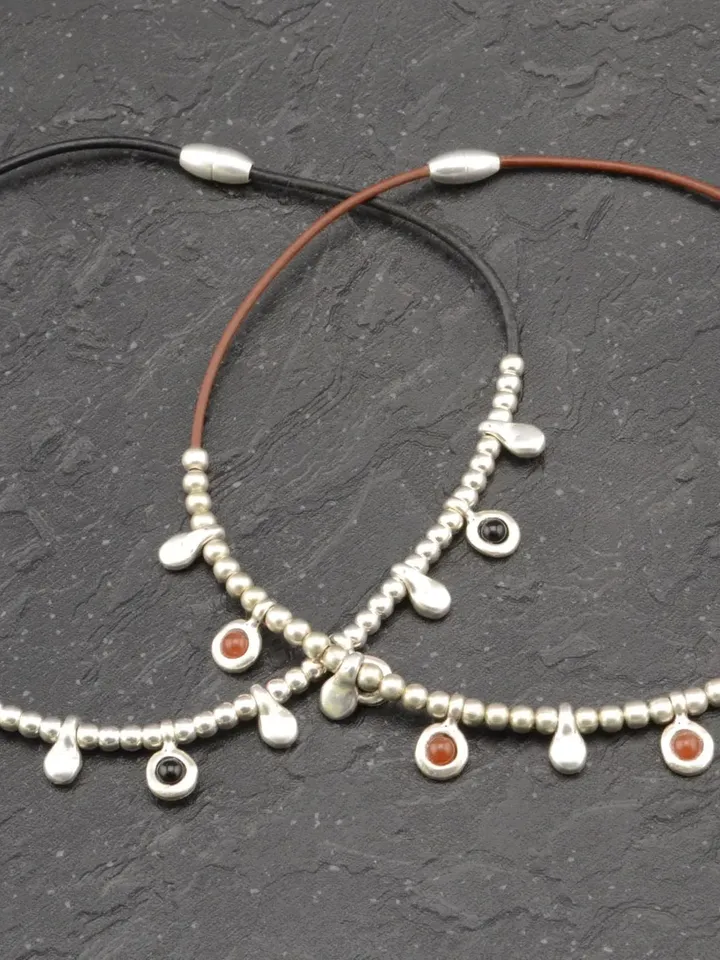 Boho Teardrop Necklace for Woman, Uno de 50 Style Necklace Beaded, Bohemian Jewelry Gifts for Her, Anniversary Birthday Mothers Day Gift