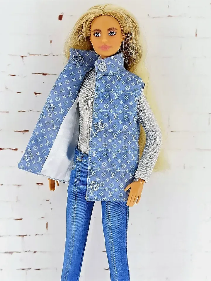 Quilted vest for tall Barbie, also for other dolls of similar size