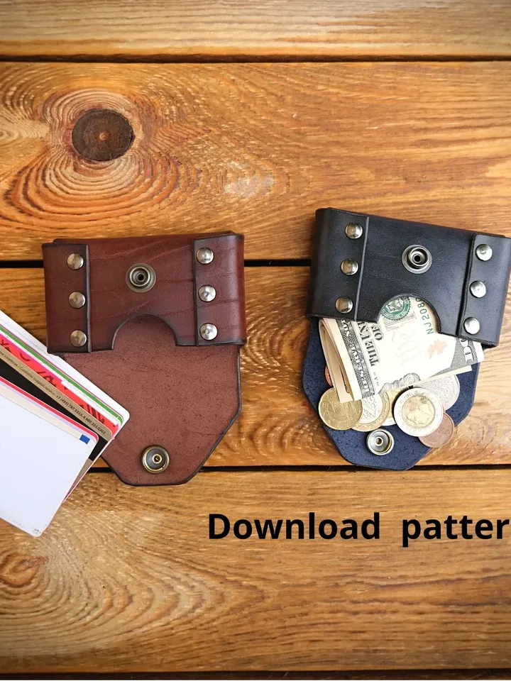 Leather pattern - riveted wallet. MW