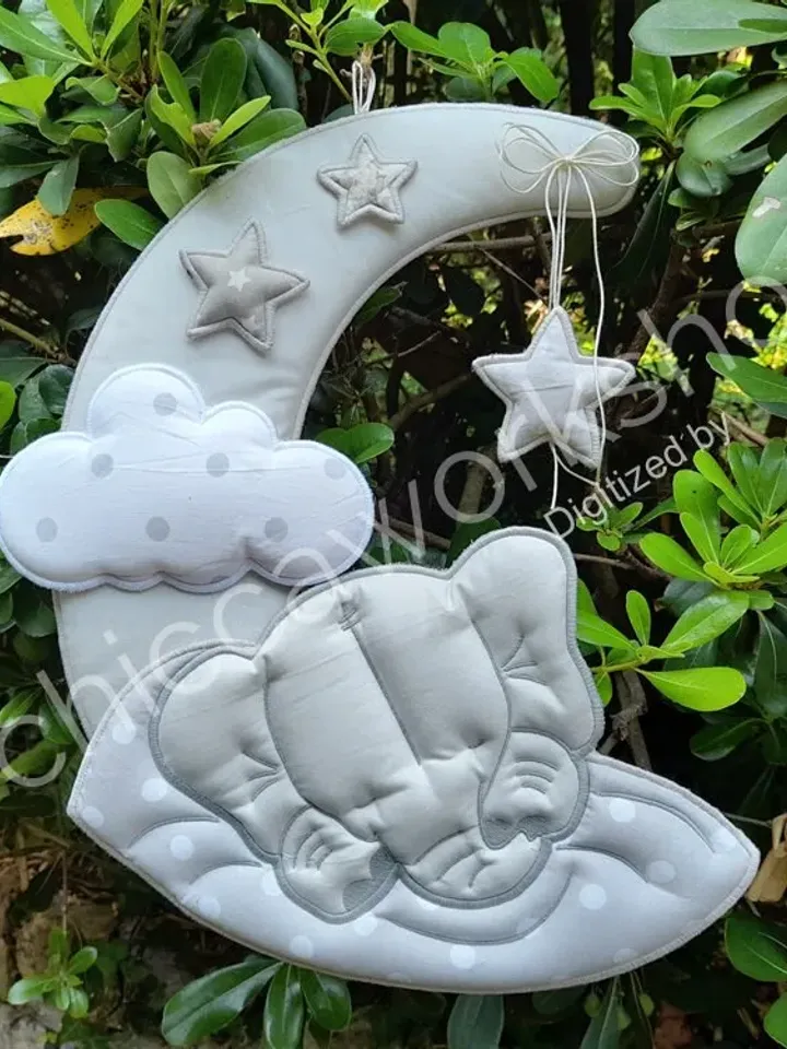 ITH Ghirlanda Elefante - Ricamo a macchina con tutorial