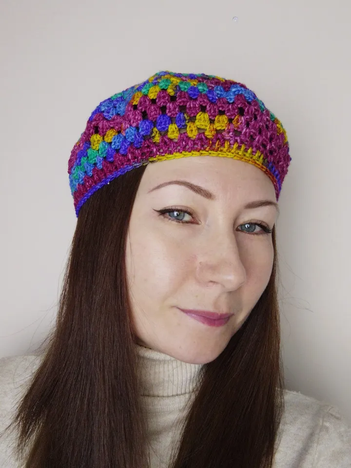 Colorful beret for women French beret crochet Spring beret multicolor