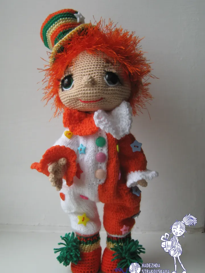 TUTORIAL Kind Ginger Clown crochet and knitting pattern*