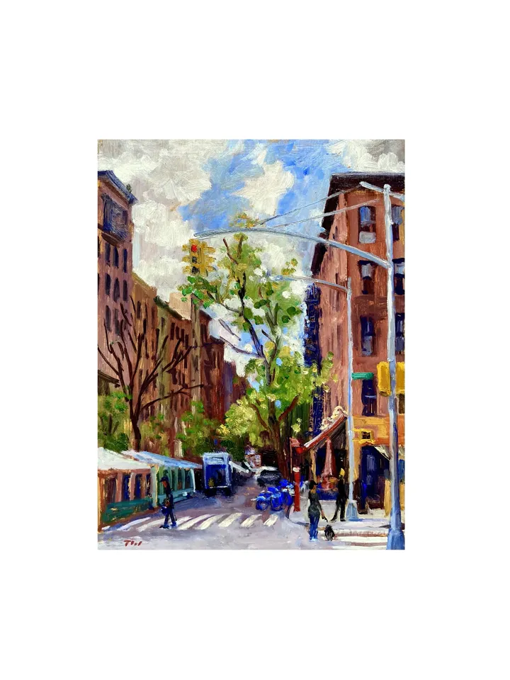 Original New York Cityscape Painting - From 7th and A/East Village/NYC - 9x12 Oil on Panel, Urban Impressionist Fine Art, Original Landscape