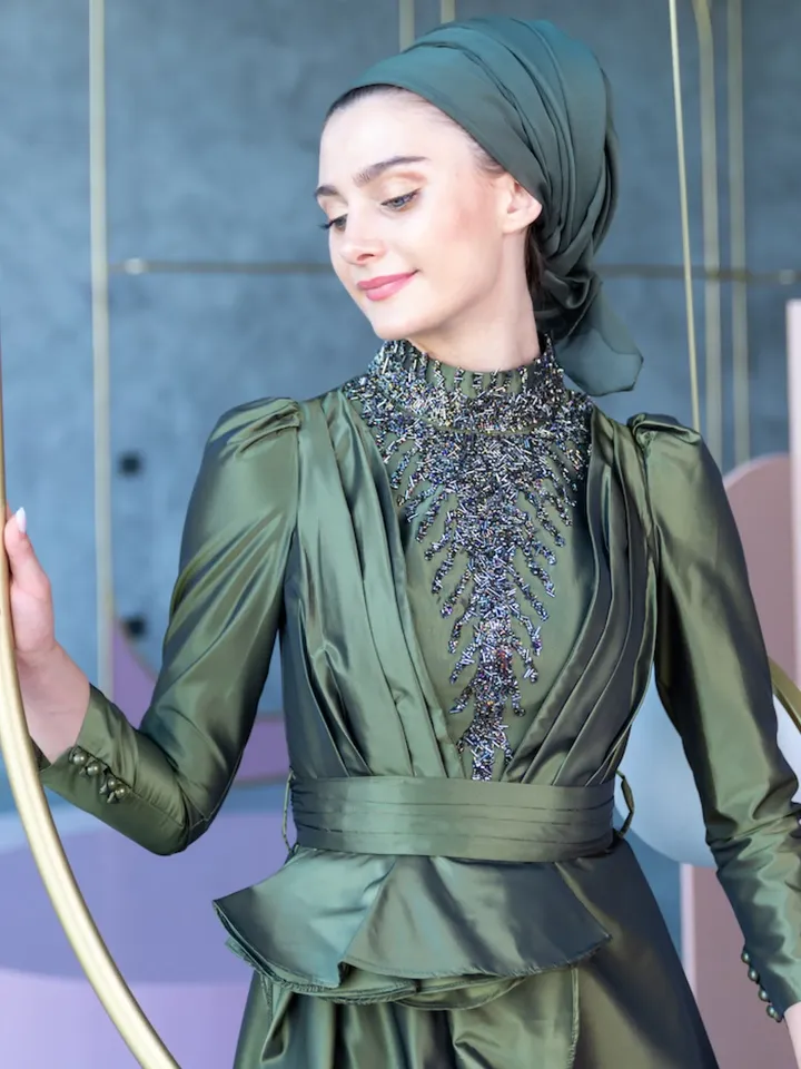 AHUNARE HIJAB - Wedding Dress, Muslim Evening Gown, Nikah, Islamic Wedding, Engagement, Bridesmaid,