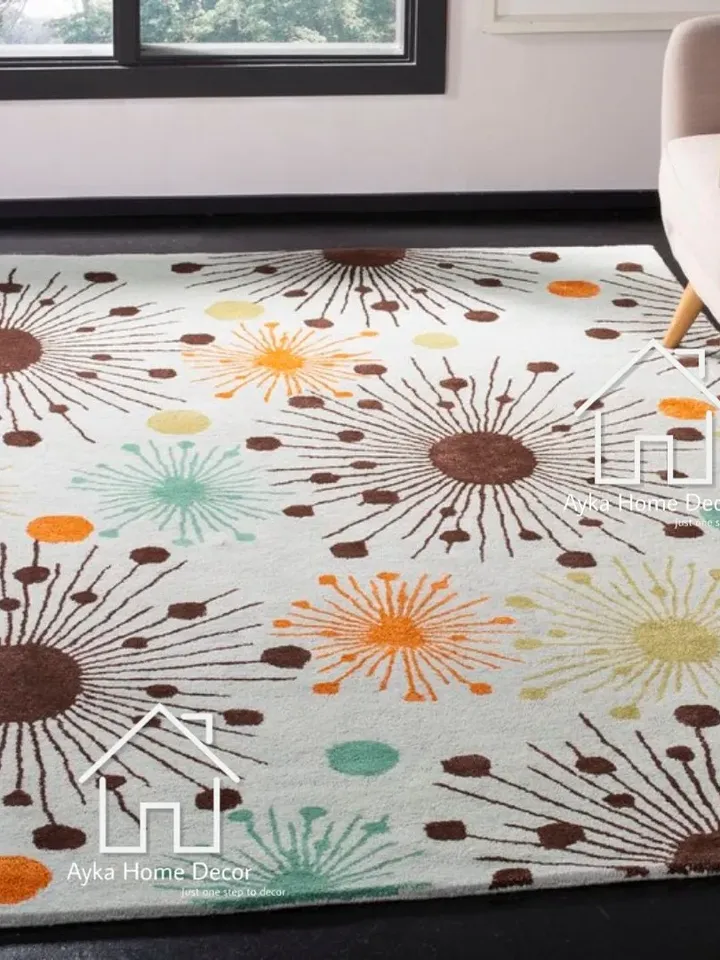 Ayka Leonard Hand Tufted 100% Pure Woolen Living Room Carpet / Hall Rugs / Dining Rugs / Kids Rugs / Woolen Rug / Christmas Gift