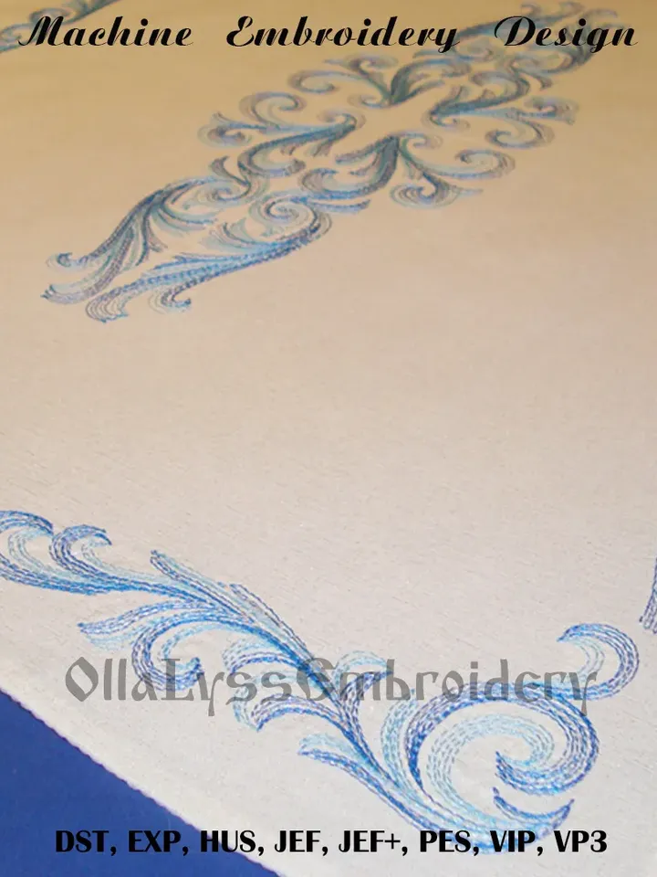 Rippled borders and corners embroidery designs