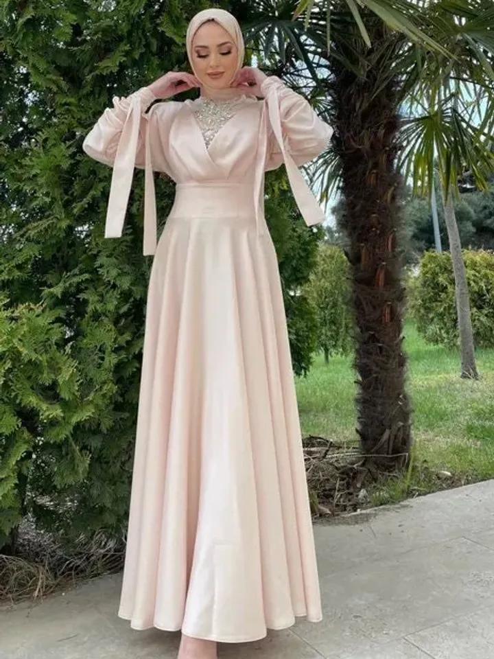 AHUNARE HIJAB - Wedding Dress, Muslim Evening Gown, Nikah, Islamic Wedding, Engagement, Bridesmaid,