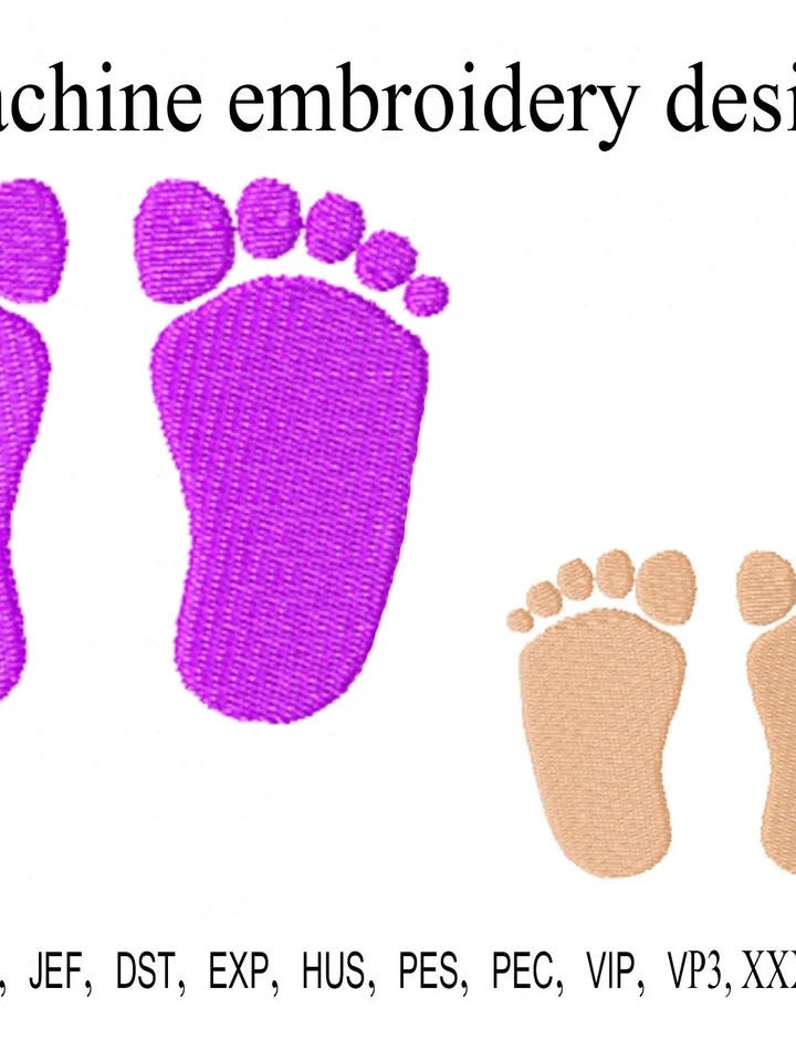 Baby Feet embroidery design Footprints Footsteps Emb files for birth announcement Machine embroidery designs Instant Download Digital design