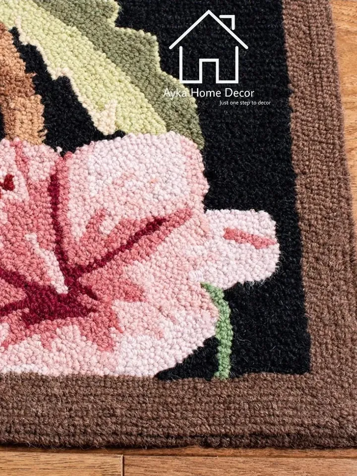 Ayka Flora Hand Made Woolen Tufted Rug 100% Fine wool Trending carpets and rugs for Living Room and for kids room Hall Rug / Christmas Gift