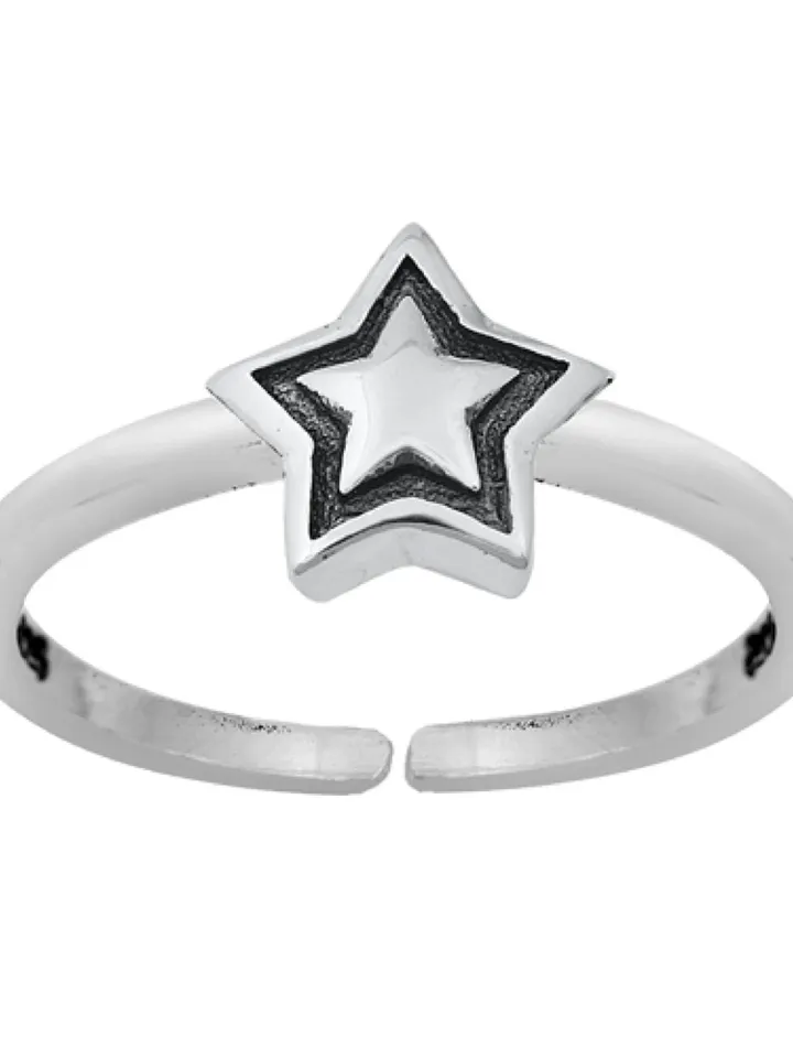 Toe Ring, Sterling Silver Star Toe Ring, Toe Rings, Gift under 10, Toe Rings, Adjustable Star Toe ring, Gift For women #toering #toerings