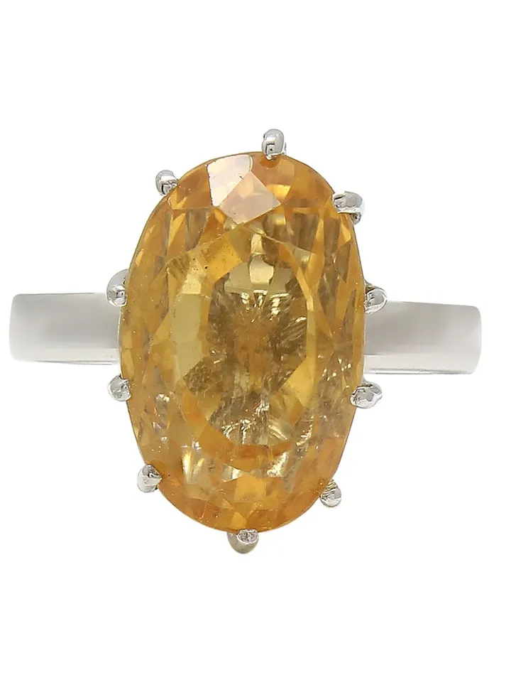 Natural Citrine Ring- 925 Sterling Silver Ring- Solitaire Ring- Long Oval Ring- Birthstone Ring- Engagement Ring- Full Finger Ring