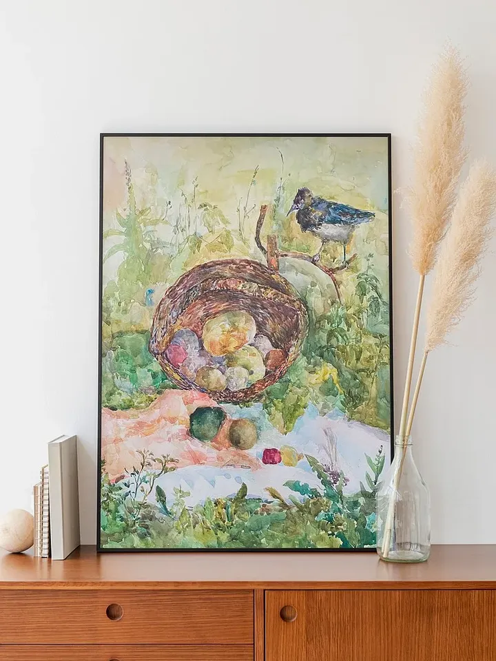 Sunny morning- Bird Painting, Poster, Wall Art Decor, Bird Print, Animals art