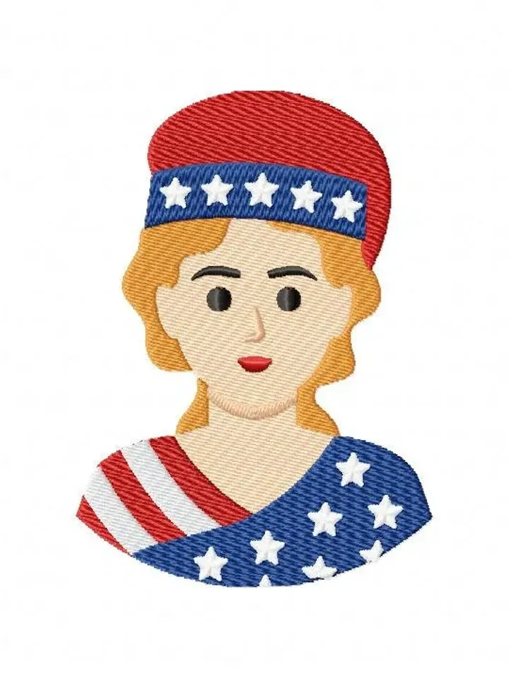 American Woman Applique machine embroidery designs,Instant Download,embroidery pattern,USA,7 Size,Digital Machine,New,Sale,Gnomes,Dst,Jef.