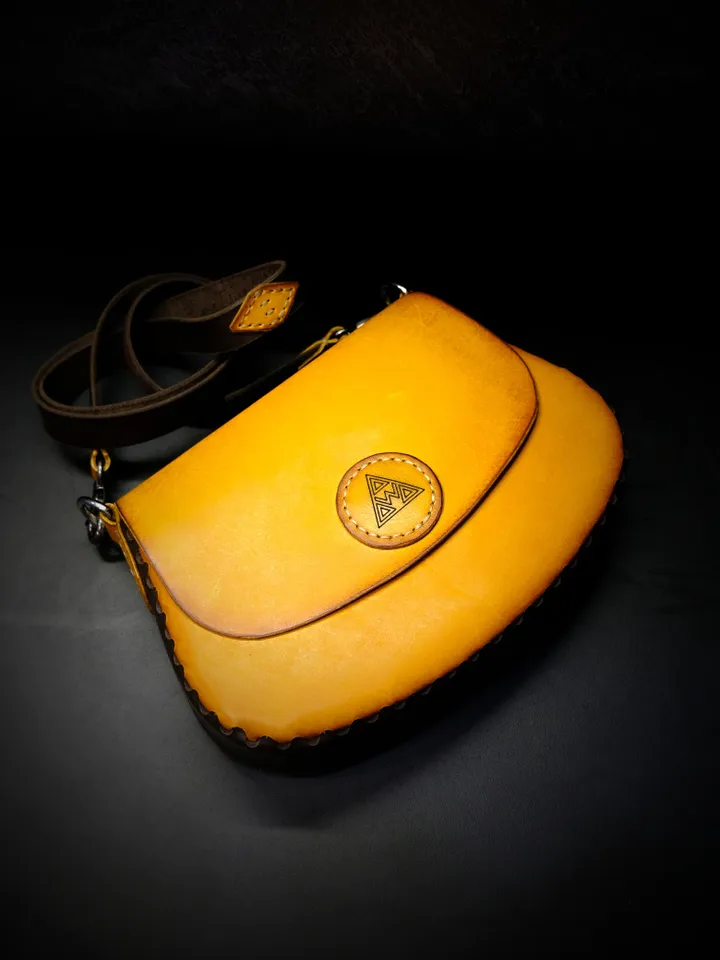 Lady's bag, handbag - NS5 Half-stitchless leather pattern by Woolenpaw
