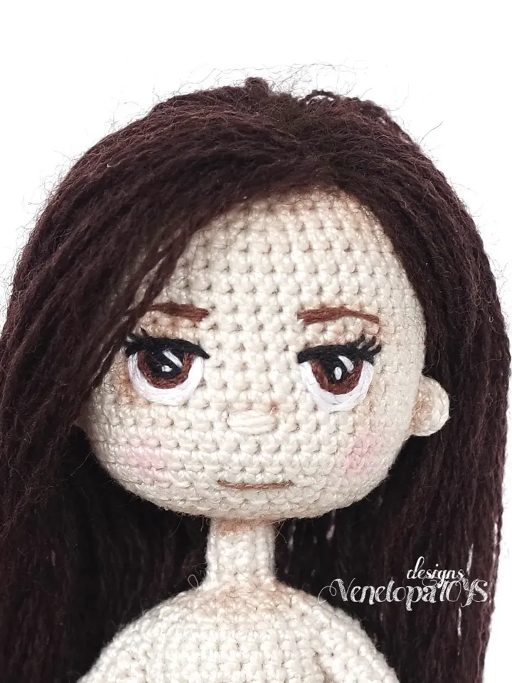 Embroidered eyes for crochet doll Pattern, Embroidery face of amigurumi doll