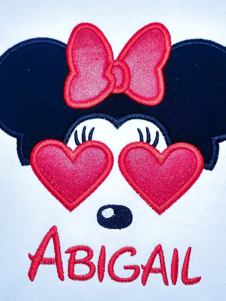 Mouse with glasses Mouse with red Heart Birthday mouse Mouse design for t-shirts Design applique for Machine Embroidery