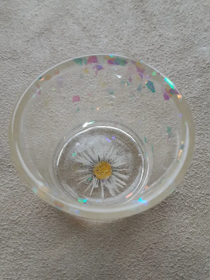 Waxine holder, light, atmospheric, resin