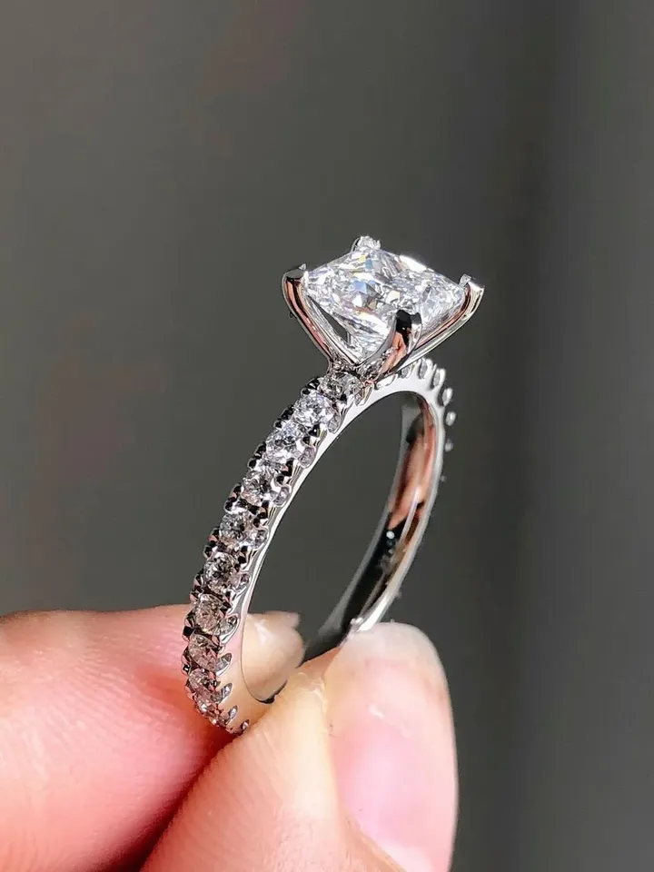 Princess Cut Moissanite Colorless 6.5mm/1.55ct Wedding Ring,Valentine Gift,Gift For Her,Anniversary Ring,Perfect gift for Her,Birthday Gift.