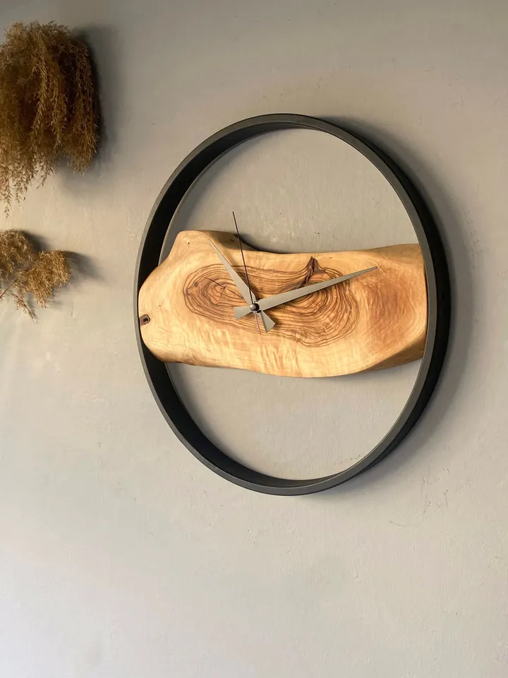 Made to Order Olive Wood Wall Clock, Custom Made Wood Wall Clock, Unique Wall Clock, Housewarming Gift First Home