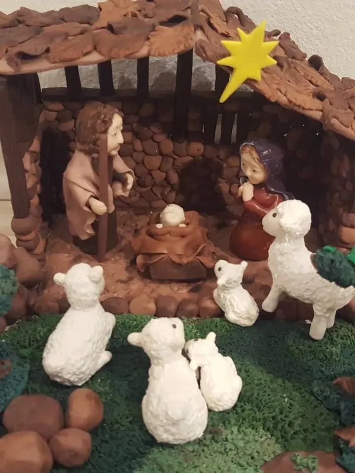 Handmade clay Nativity scene, Nativity figurines, Family Christmas gift, Christmas Nativity decor, Handmade Christmas Decor, Nativity animal