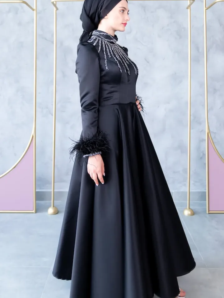 AHUNARE HIJAB - Wedding Dress, Muslim Evening Gown, Nikah, Islamic Wedding, Engagement, Bridesmaid,