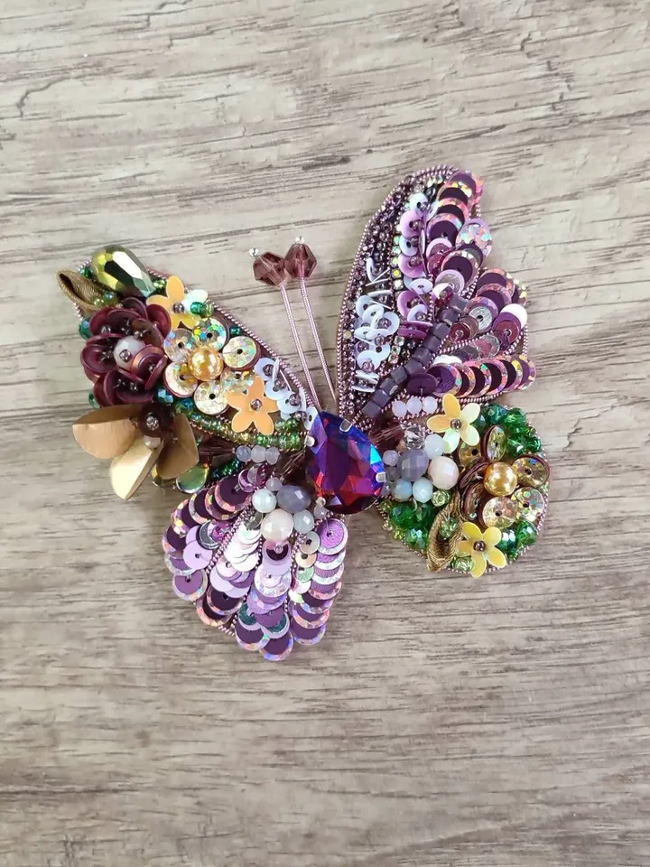 Brooch embroidery Embroidered butterfly brooch, Beaded butterfly brooch, butterfly pins, embroidered pins, beaded brooches