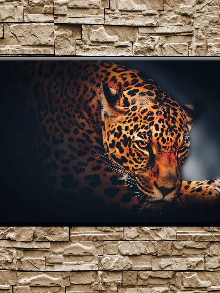 leopard Print on Canvas , Floating Frame Option, Modern Wall Art, Extra Large Canvas Wall Art