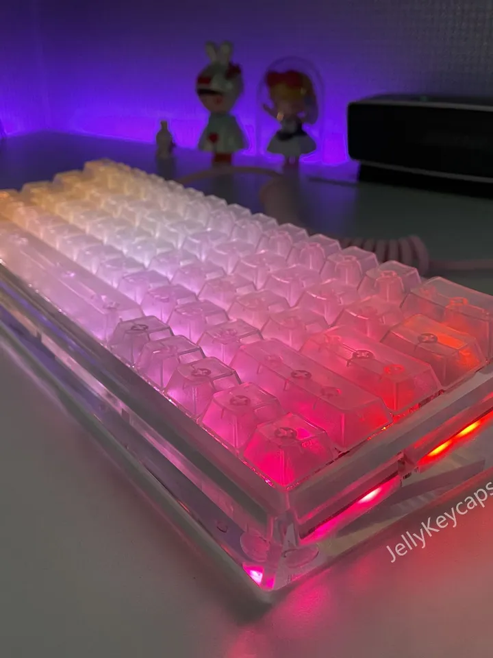Clear keycaps Backlit keycaps Transparent keycaps 126 key Cherry keycaps ANSI ISO 80 60 65 75 keyboard