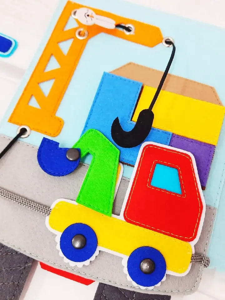 Red Bus, Family Travel, Toy Family Travel, Different Vehicles, Touch Interactive Game, Silent Book