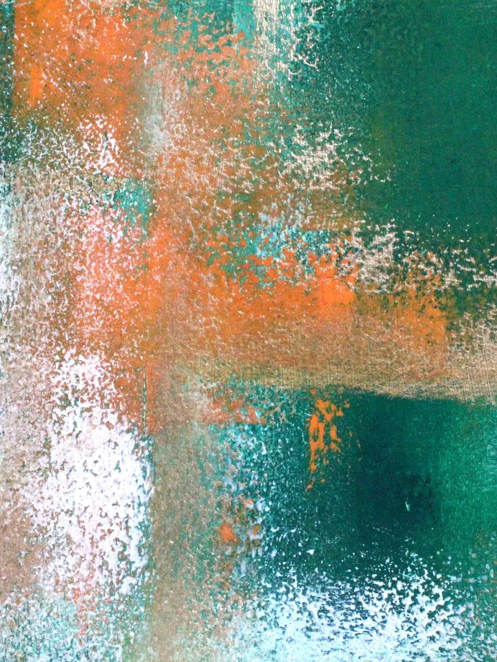 Abstract interior painting original acrylic art green artwork 12" by 16"