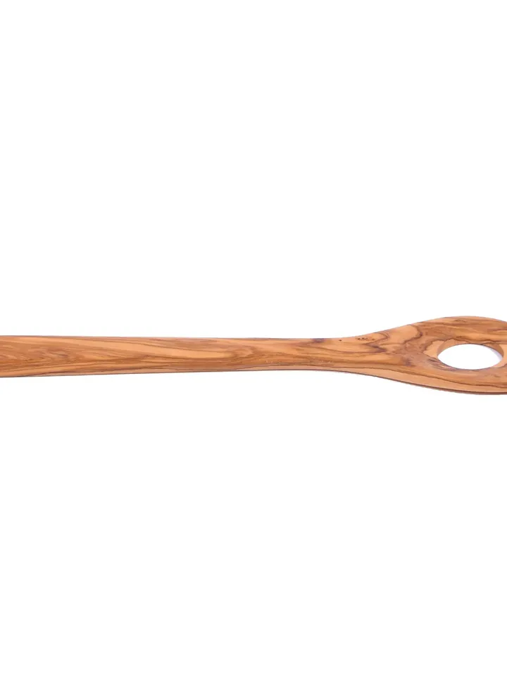 Olive Wood Risotto Spoon, Wooden Mixing Spoon with 1 hole - AKwood - Wooden Rice Spoon Stirrer