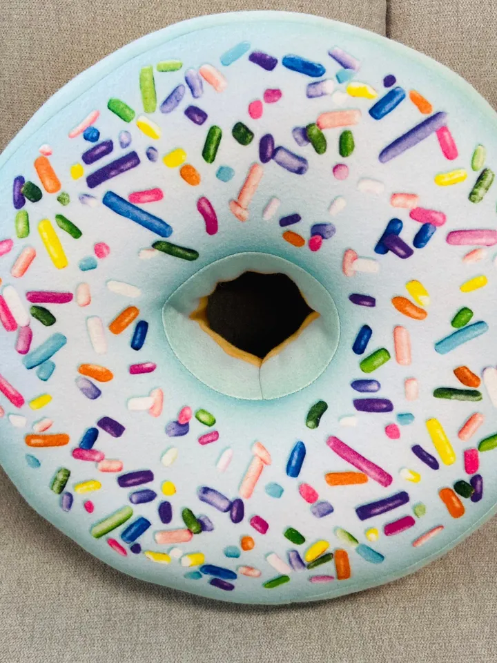 Donut Pillow small / birthday decoration / Food Pillow / Kids room / donut mint / Donut gift / Donut decor