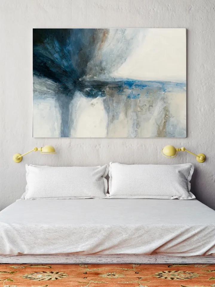 Blue Abstract Textured Painting, Abstract Painting Blue and White, Navy Blue Wall Art, Blue Wall Art, Acrylic Abstract Painting