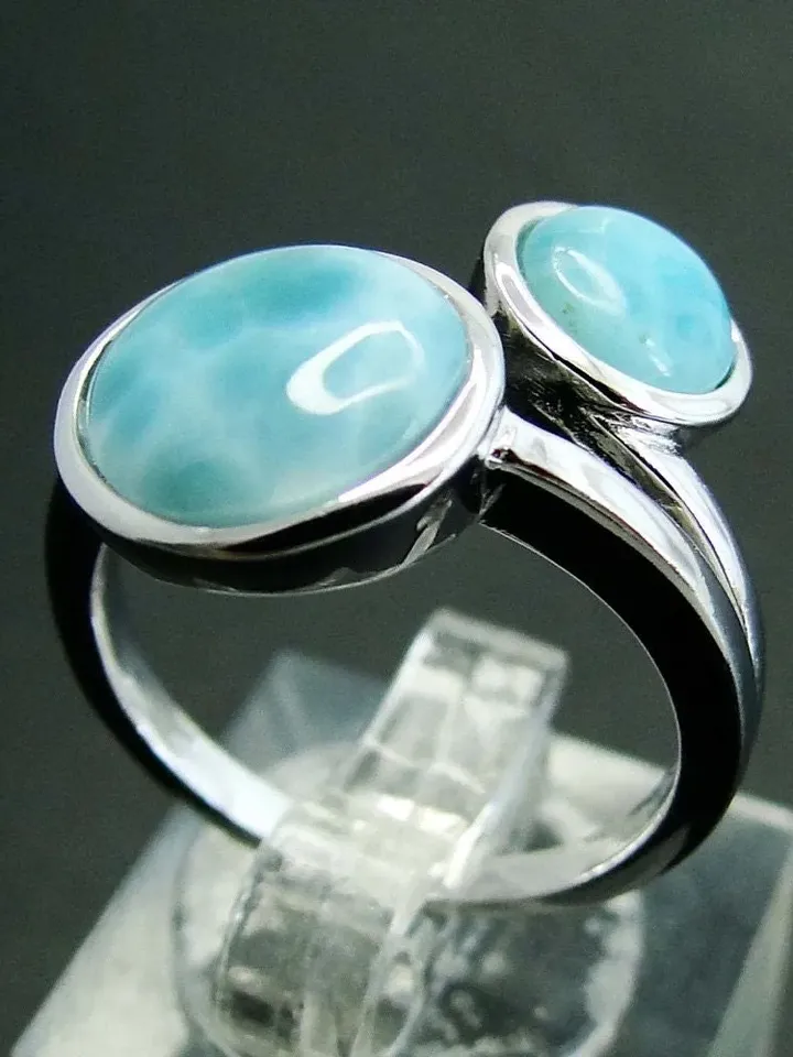 925 Sterling Silver Larimar Ring, Natural Larimar Ring, Larimar Ring, Larimar Gemstone Ring, Larimar Jewelry, Gemstone Ring, Ring with Gem