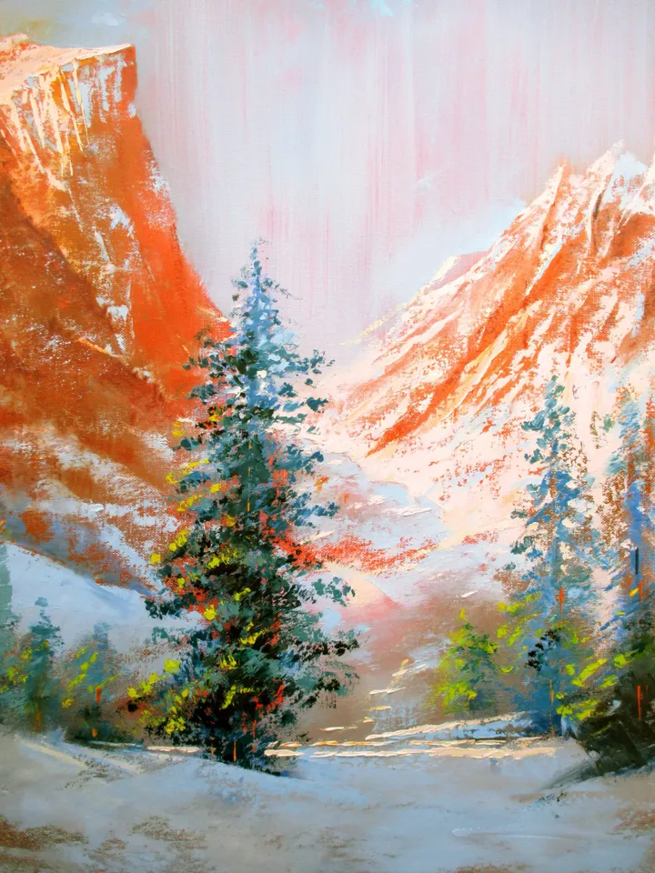 Rocky Mountains Painting ORIGINAL OIL PAINTING on Canvas, Landscape Painting Original Impressionist Art by "Walperion"