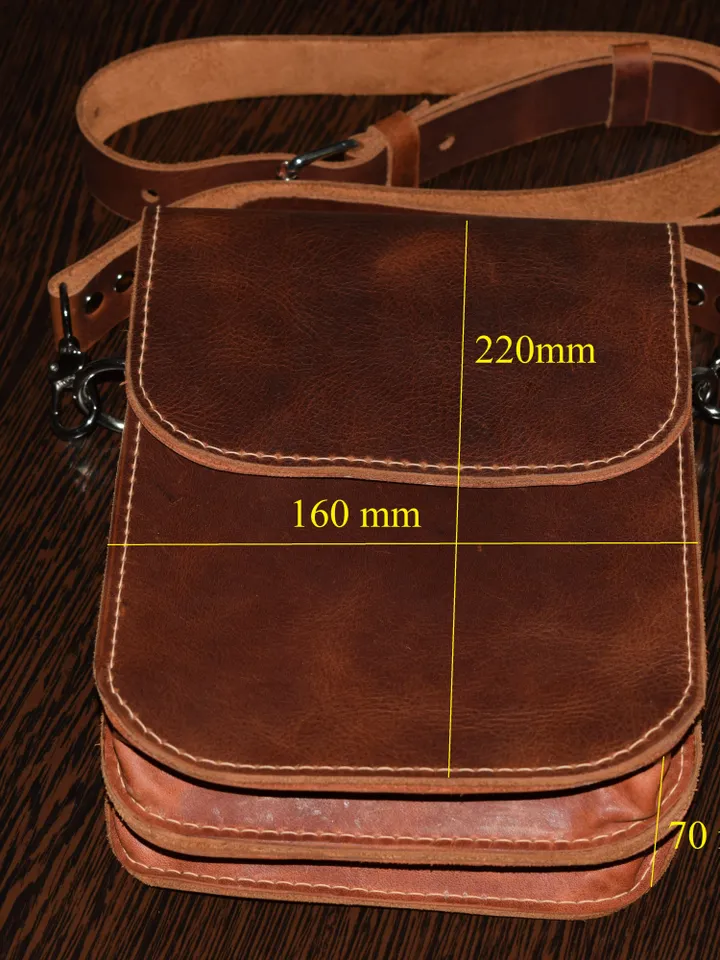 Leather shoulder Bag  - Leather Wax - Shoulder Bag - Vintage Shoulder Bag - Shoulder Bag