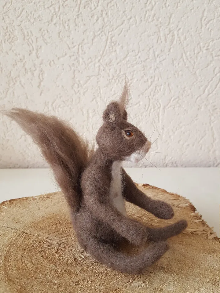 Felted unicorn, wool, brown, unicorn