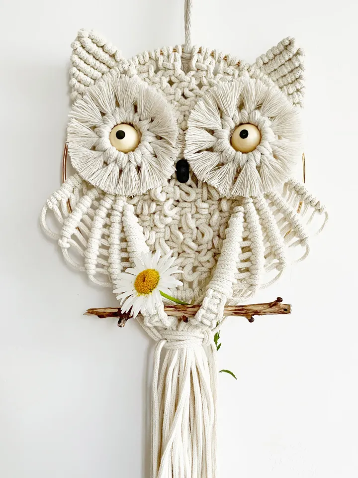 Set of 4 Macrame PATTERNS / OWL Wall Hangings