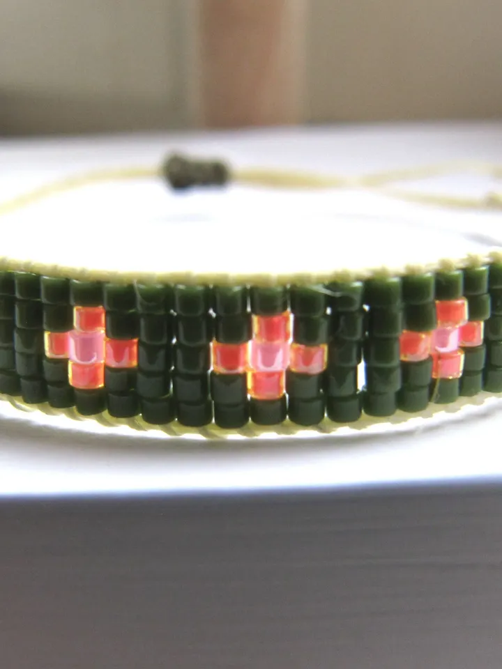 Miyuki bracelet, Bracelets Miyuki delicas, green Miyuki, Boho Miyuki bracelet
