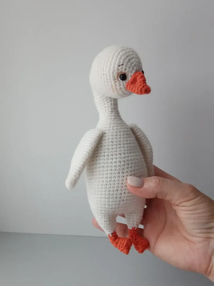 crochet goose, gift toy, white goose