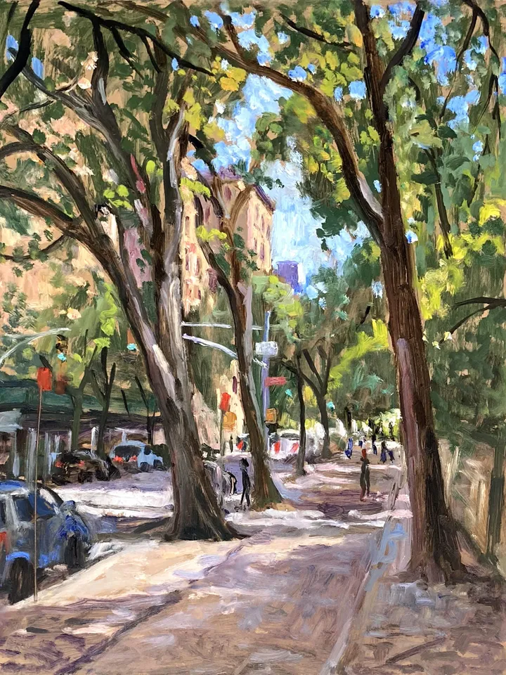 New York Cityscape Painting- Central Park/Fifth Avenue/NYC - 12x16 Oil on Panel, Impressionist Landscape, Signed Original Fine Art