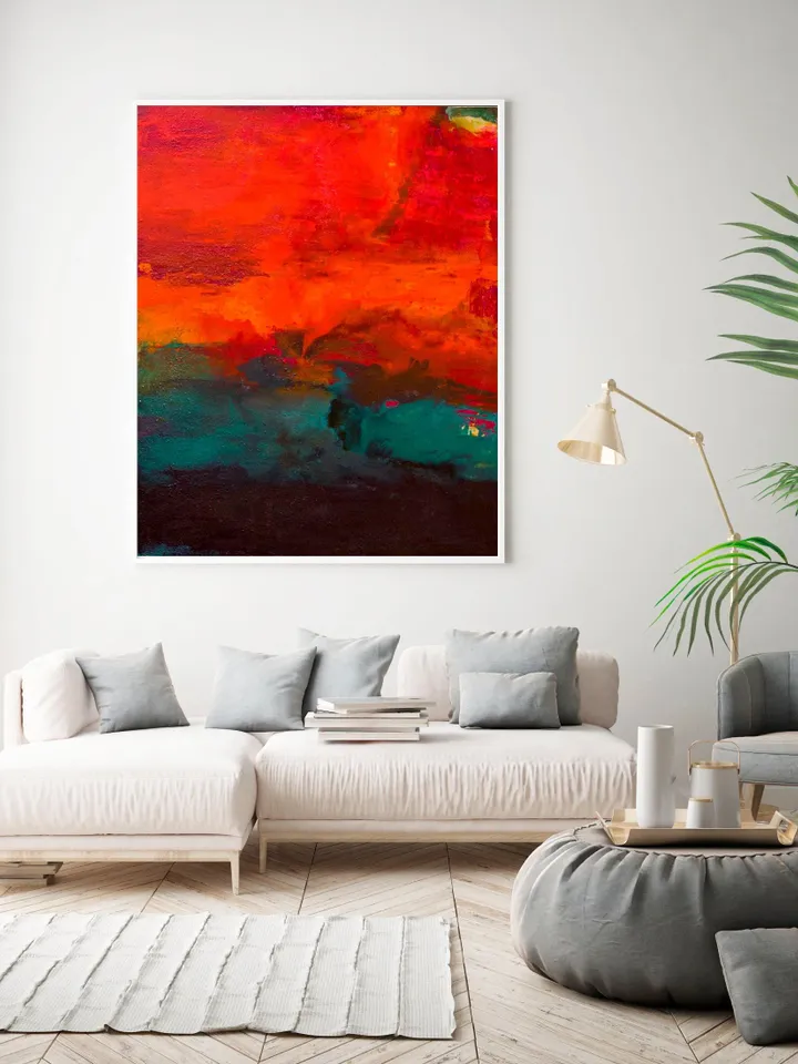 Elegant Painting,Red Abstract Painting,Acrylic Abstract Painting on Canvas,Aesthetic Room Decor,Warm Living Room Decor,Modern Line Drawing