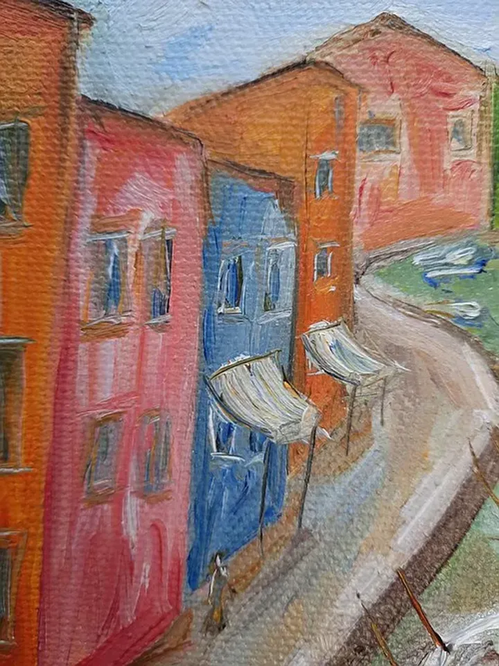 Venice oil painting Italy oil painting Burano painting