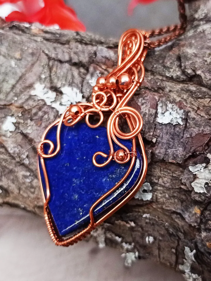 Lapis Lazuli original Necklace, Boho style, Friendship gift, Trend jewelry, Anniversary gift
