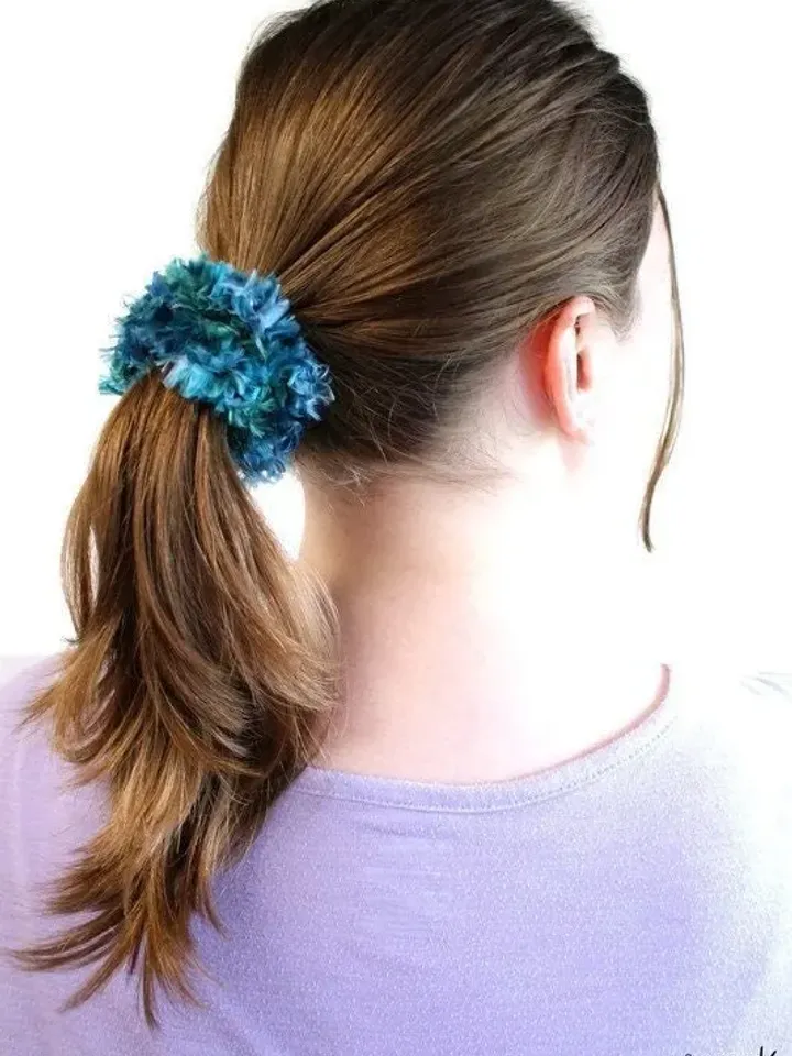 Crochet Yarn Scrunchie, Feathery Top Knot Scrunchy, Bridesmaid Proposal, Hair Ribbons and Accessories, Mother's Day Gift for Her, Super Soft